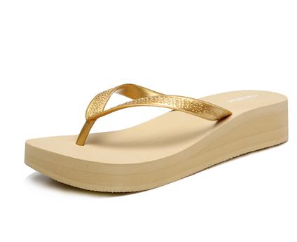 gold colour  Women's Beach EVA Slipper/wedge slipper sandal