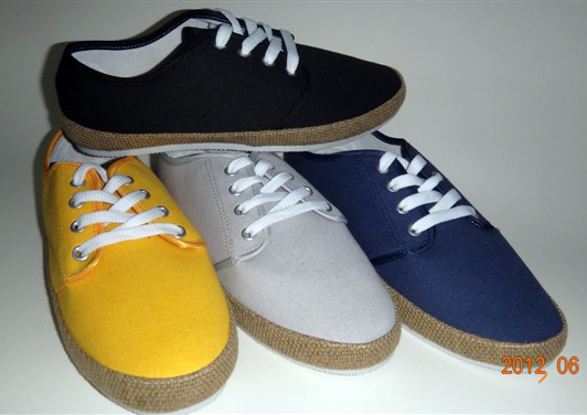 Hot selling !!  Man  ramie sole shoes , fashion canvas shoes