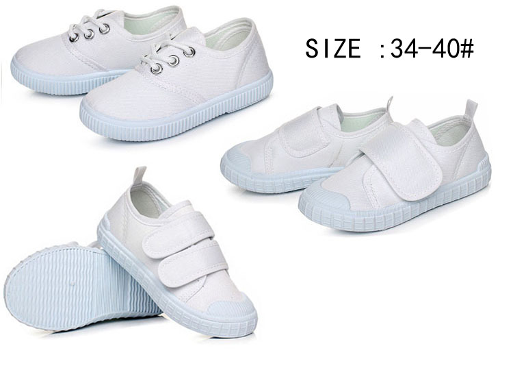 Hot sale simple style Unisex White School shoes
