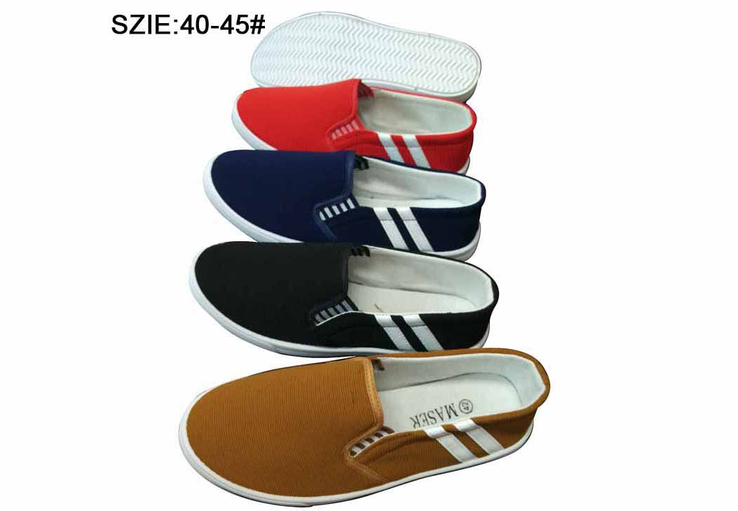 New style Low price men's slip on  injection canvas shoes