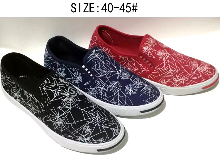 New style Fashion Low price men's slip on canvas shoes injection...