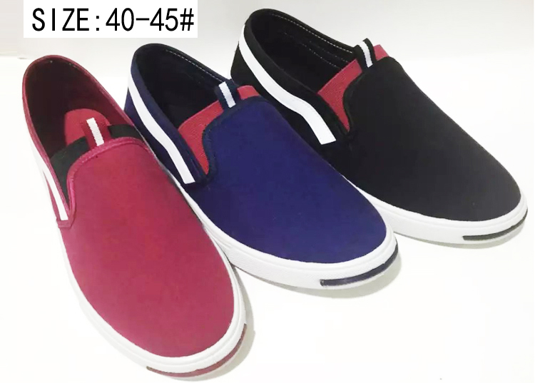 New style Fashion Low price men's slip on canvas shoes injection...