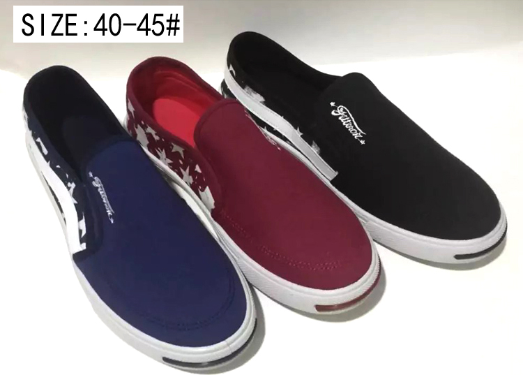 New style Fashion Low price men's slip on injection canvas shoes...