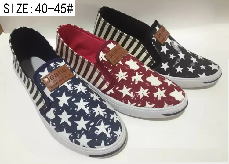 New style Fashion Low price men's slip on injection canvas shoes...