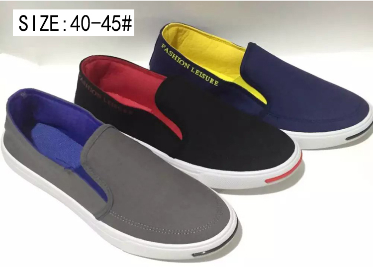 New style Fashion Low price men's slip on injection canvas shoes...