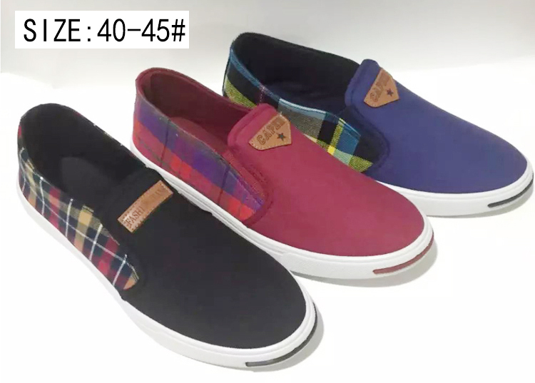 Latest Fashion Low price men's slip on canvas shoes injection...