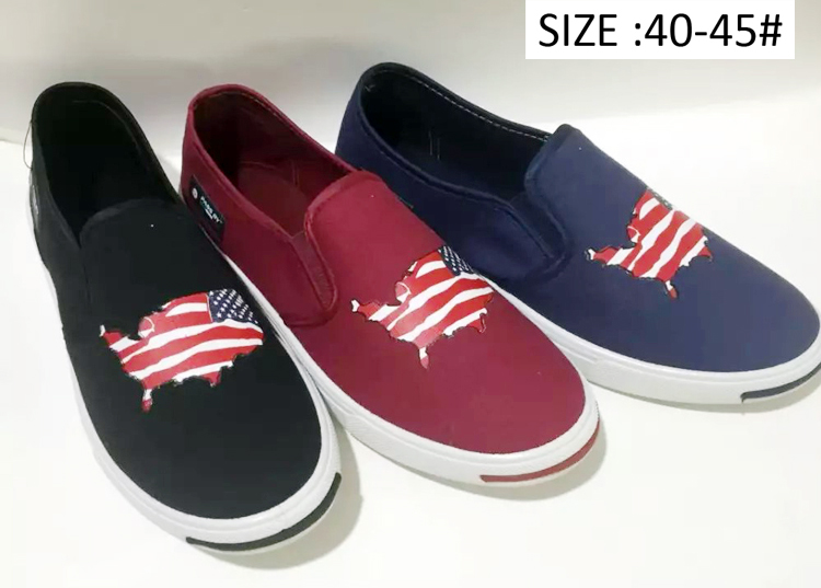 Latest Fashion Low price men's slip on printing canvas shoes...