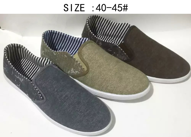 Latest Fashion Low price men's slip on canvas shoes injection...