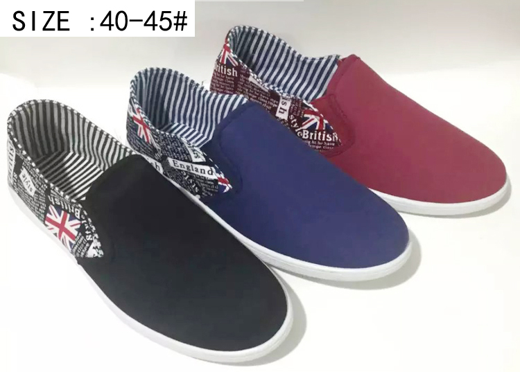 Latest Fashion Low price men's slip on canvas shoes injection...
