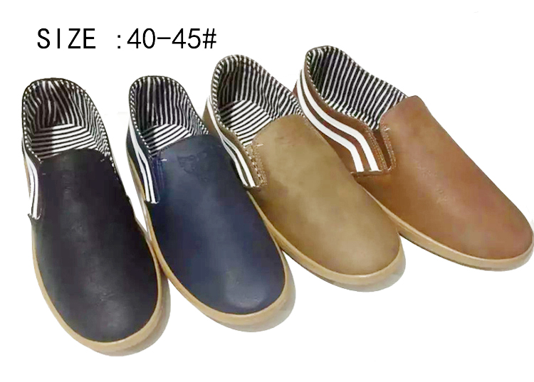 Latest Fashion Low price men's slip on pu casual shoes injection...