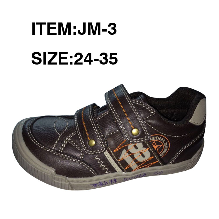 New style fashion comfortable leather magic tape children shoes