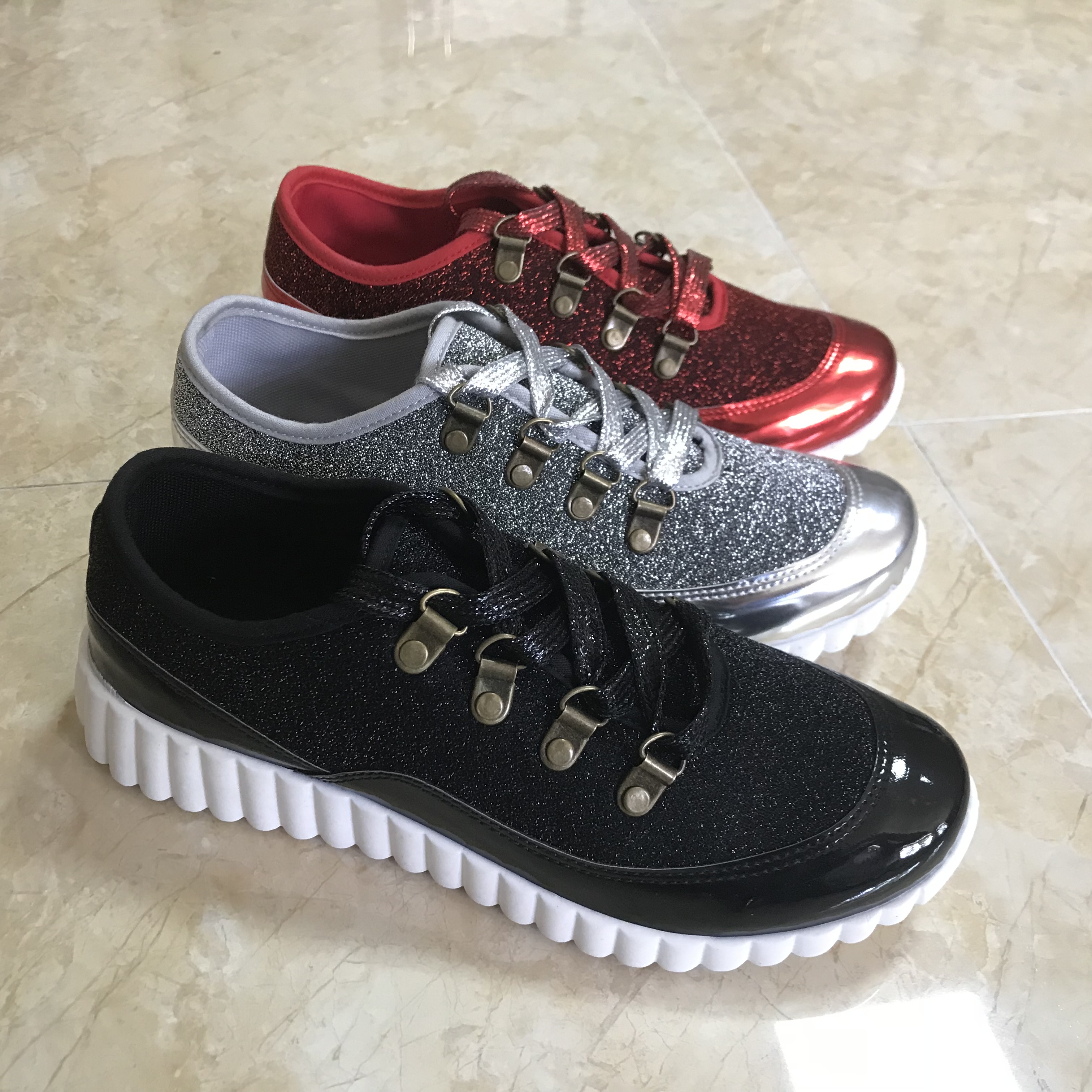 New style injection gleit lady PU casual shoes （YJ0522-5...