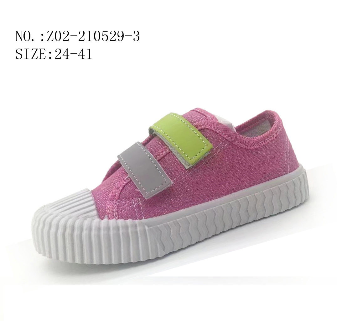 Hot sale custom children injection casual canvas shoes with magic...