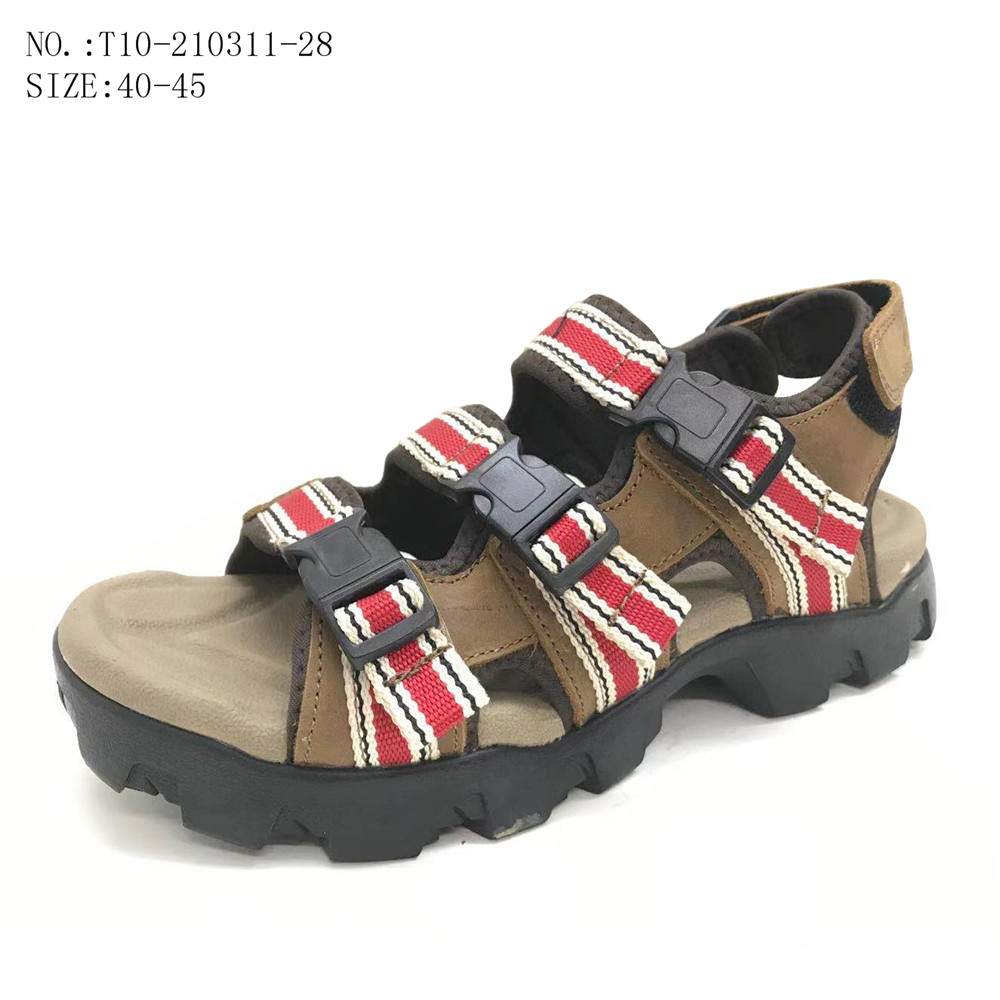 Fashion comfortMen OutdoorSlippers Leather Sandals beach sandals...
