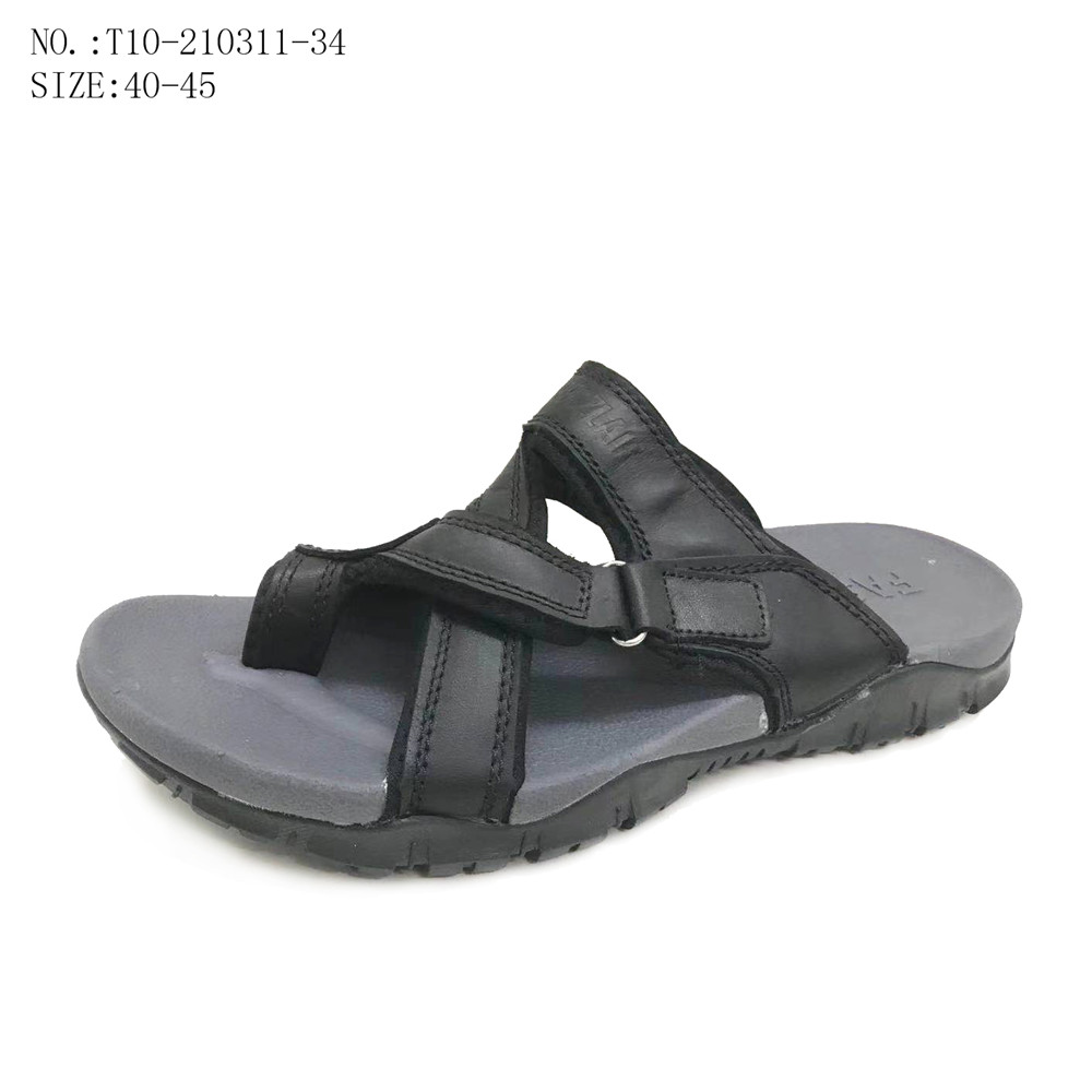 Latest style summerMen OutdoorLeather Sandals slides beach sandal...