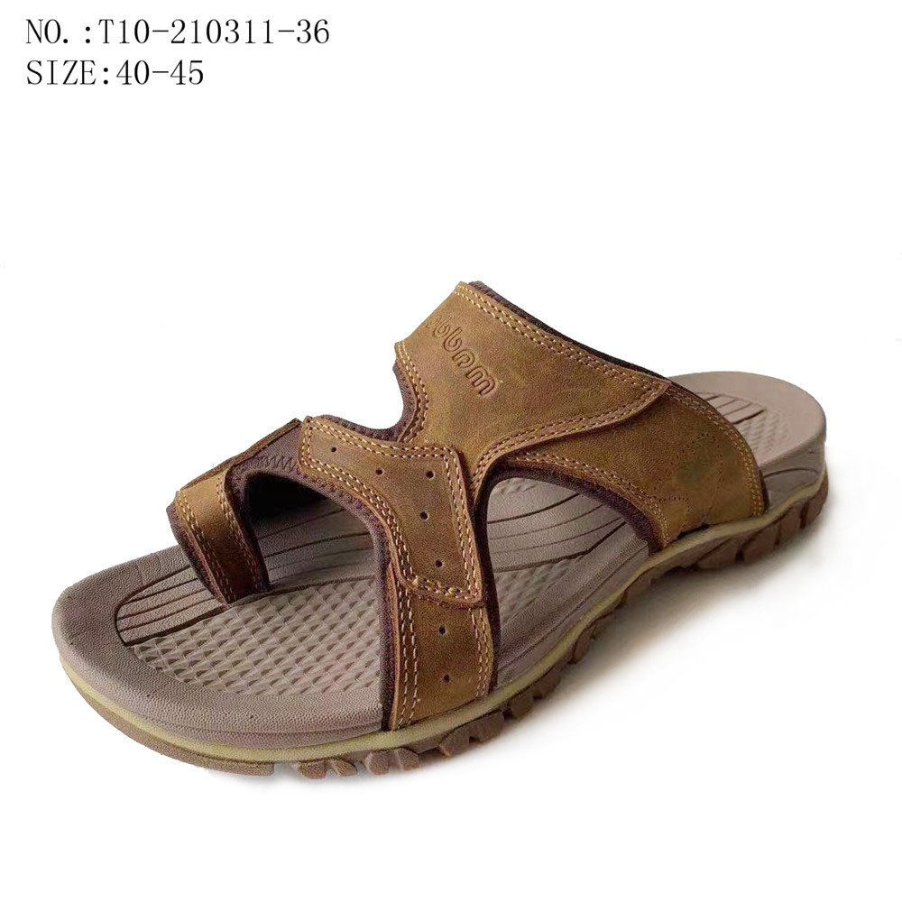 Latest style summerMen Outdoor slides Leather Sandalsbeach sandal...