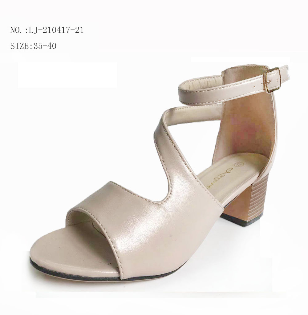 New design women low heel shoes womens wedge chunky heel sandals...