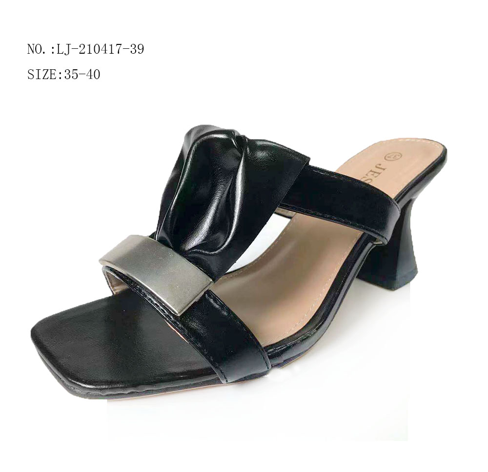 New design high heel slippers women non-slip slides chunky heels...