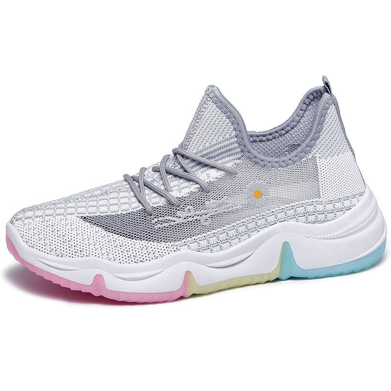 New design breathablewomen flyknit running casual sports shoes...