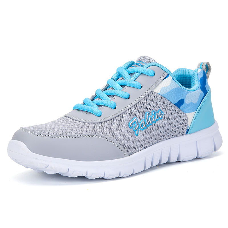 High quality breathable women running mesh casual sports shoes...
