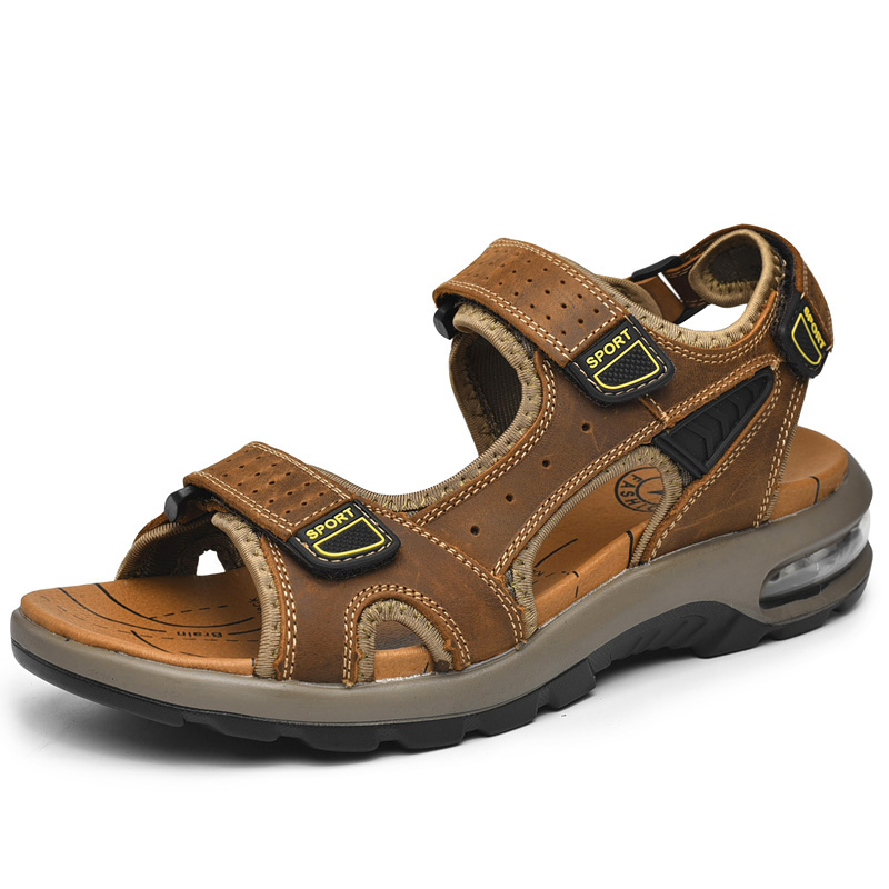 Large size fashionmenoutdoor beach shoes cow leathersandals 1...