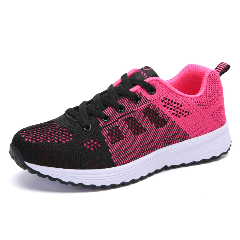 Hot sale flyknit leisureShoes women breathablesneaker sports...